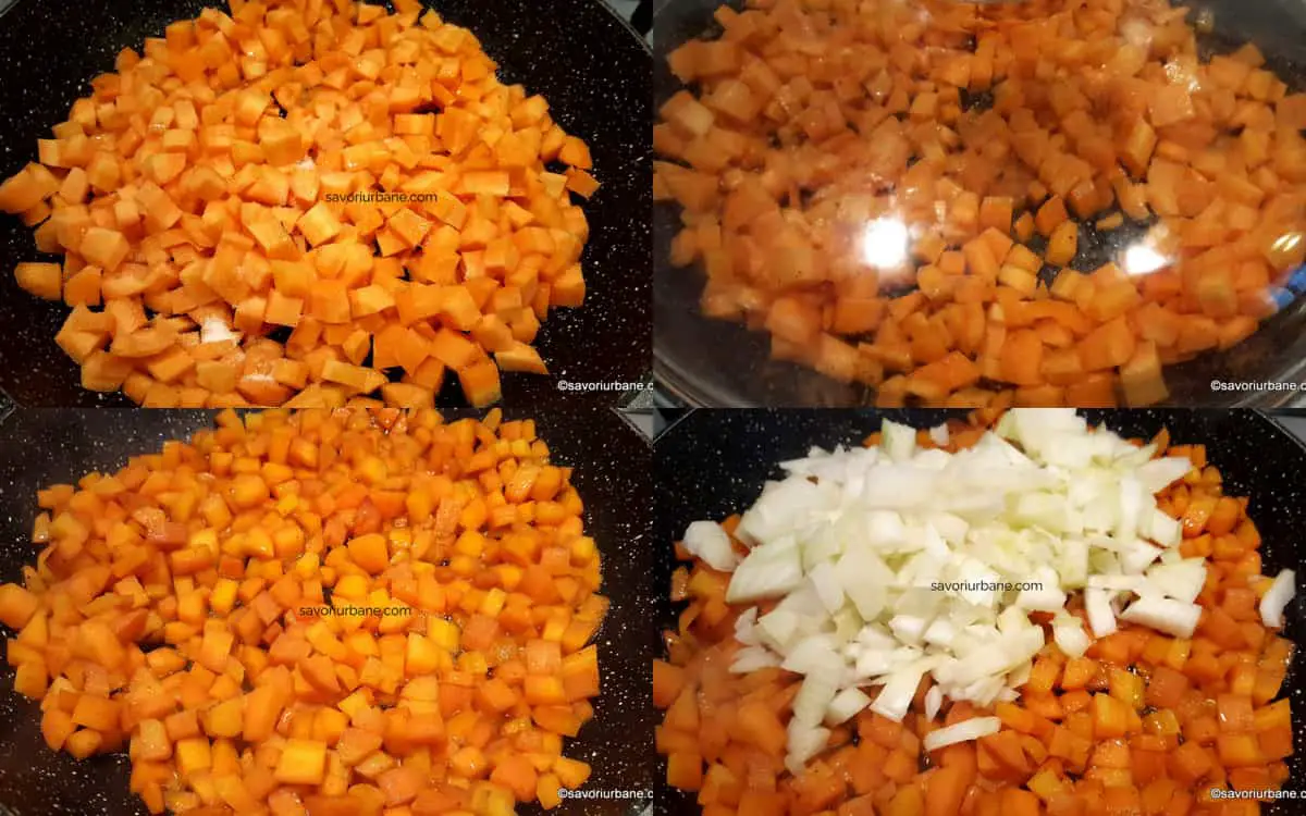 Călirea morcovilor și a cepei pentru ciorba