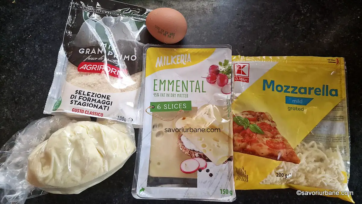 Ingrediente pentru crochete cu brânză și piure de cartofi