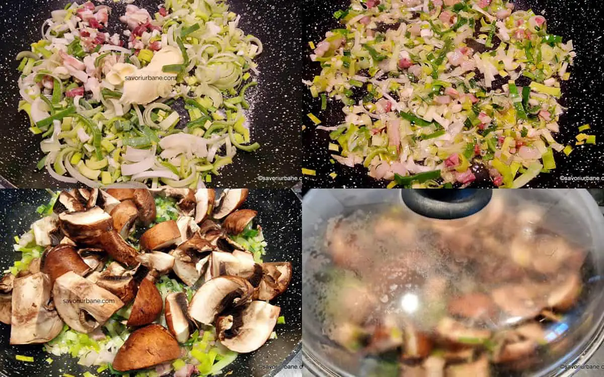 Mod de preparare ragu franțuzesc de ciuperci cu praz, usturoi, afumătură și smântână dulce (1)