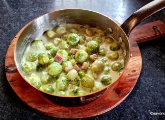 Varză de Bruxelles cu bacon și smântână – rețeta simplă și rapidă Varză de Bruxelles cu bacon și smântână - rețeta simplă și rapidă savori urbane