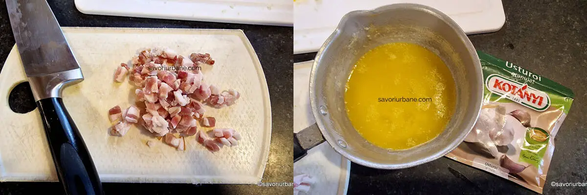 bacon cubulete unt topit cu usturoi