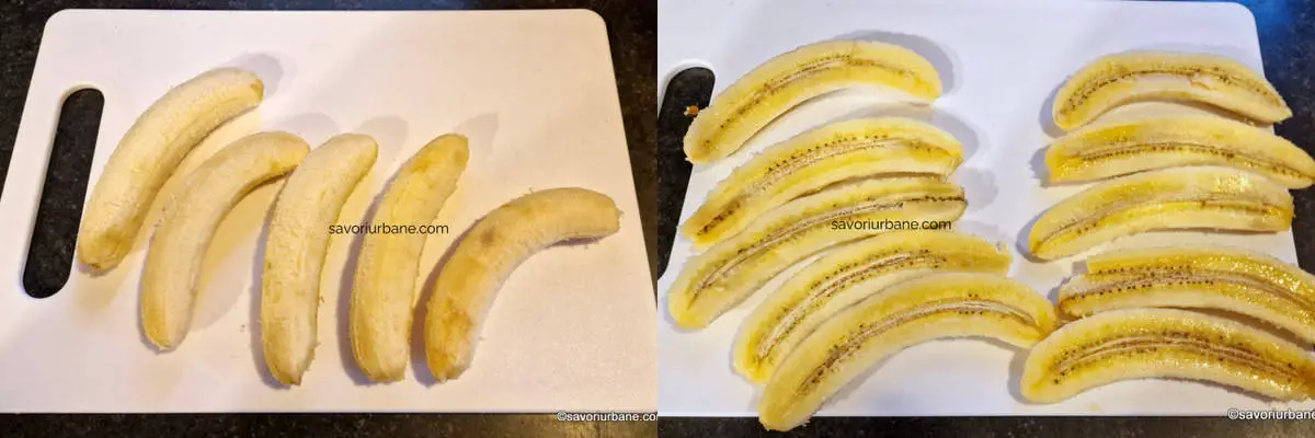 banane taiate in 2 pe lung