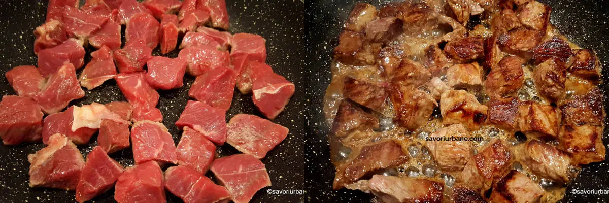 rumenire carne vitel pentru ciorba