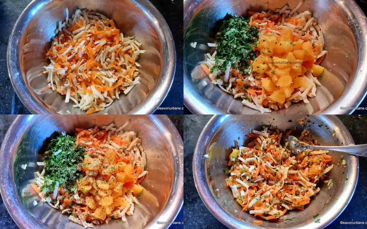 salata legume radacinoase rase cu portocala nuci dressing lamaie