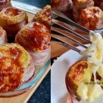 Cartofi Vulcano umpluți cu brânză și înveliți în bacon - la cuptor reteta savori urbane