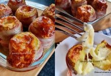 Cartofi Vulcano umpluți cu brânză și înveliți în bacon – la cuptor Cartofi Vulcano umpluți cu brânză și înveliți în bacon - la cuptor reteta savori urbane