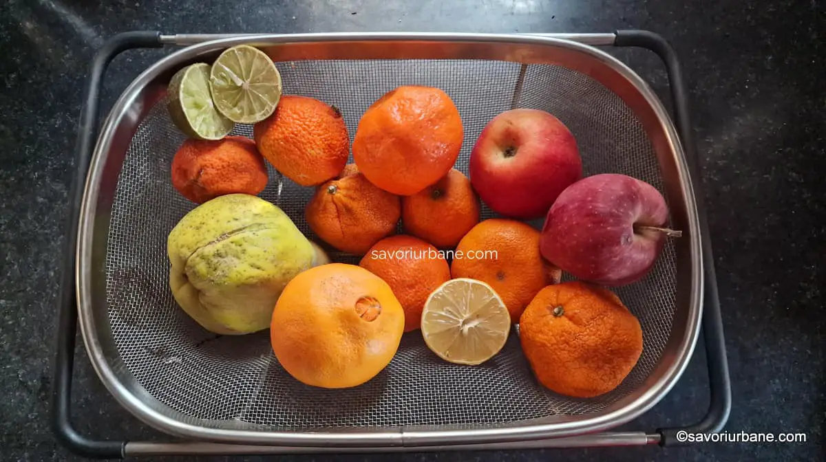fructe asortate de iarna pentru peltea cas jeleuri portocale clementine gutui mere pere portocale