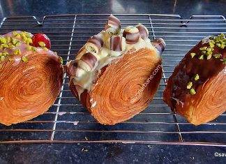 New York Rolls rețeta de spirale foietate, umplute cu cremă și glazurate New York Rolls rețeta de spirale foietate, umplute cu cremă și glazurate (din aluat pentru viennoiseries) savori urbane