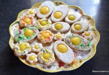 Fursecuri cu cremă de lămâie sau portocale, gem și glazură – floricele și ouă de Paști Fursecuri cu cremă de lămâie sau portocale, gem și glazură - floricele și ouă din aluat fraged 321 savori urbane