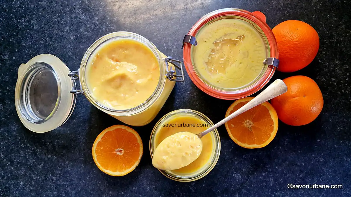 crema rapida de portocale curd cu unt si oua pe abur la bain marie