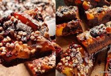 Negresă cu ciocolată și fructe (caise, piersici, cireșe, vișine, zmeură etc) – rețeta de Fruity Brownies Negresă cu ciocolată și fructe (caise, piersici, cireșe, vișine, zmeură etc) - rețeta de Fruity Brownies