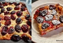 Plăcintă creață cu prune bistrițe și cremă de smântână – prăjitură simplă și rapidă cu fructe Plăcintă creață cu prune bistrițe și cremă de smântână - prăjitură simplă și rapidă cu prune reteta savori urbane