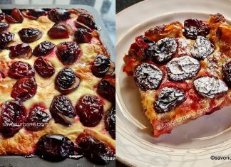 Plăcintă creață cu prune bistrițe și cremă de smântână – prăjitură simplă și rapidă cu fructe Plăcintă creață cu prune bistrițe și cremă de smântână - prăjitură simplă și rapidă cu prune reteta savori urbane