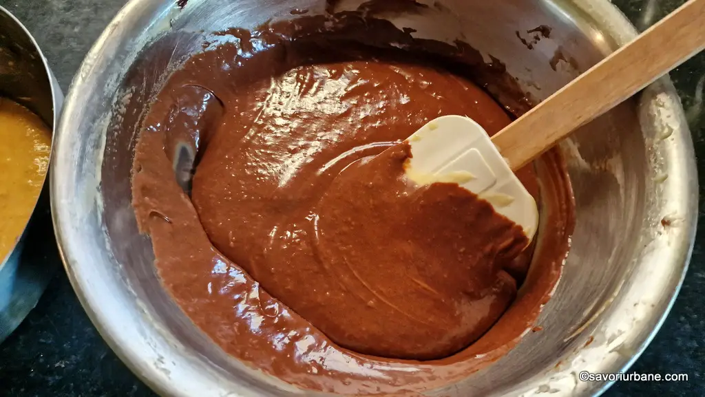 preparare aluat negresa cu ciocolata si dovleac (2)