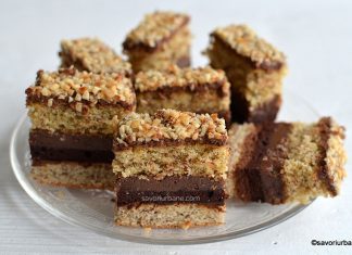 Prăjitura Ferrero Rocher cu alune, Nutella, cremă de ciocolată și mascarpone Prăjitura Ferrero Rocher cu alune, Nutella, cremă de ciocolată și mascarpone reteta savori urbane