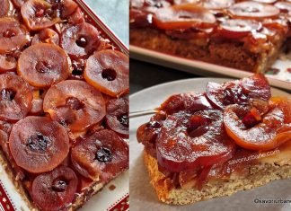 Răsturnată cu mere, pere, gutui, zahăr ars și blat pufos cu nucă – rețeta de prăjitură cu fructe de iarnă Răsturnată cu mere, pere, gutui, zahăr ars și blat pufos cu nucă - rețeta de prăjitură cu fructe de iarnă savori urbane