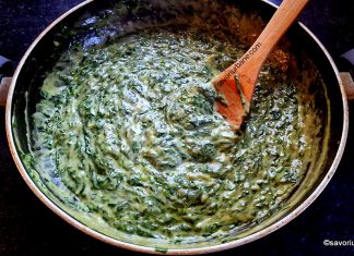 Spanac înăbușit cu smântână și usturoi – rețeta de mâncare cremoasă cu sau fără parmezan Spanac cu smântână și usturoi - rețeta de mâncare cremoasă (cu sau fără parmezan) savori urbane
