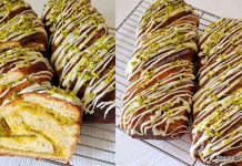 Babka cu fistic și ciocolată albă – rețeta de cozonac împletit și însiropat Cozonac cu fistic și ciocolată albă - rețeta de babka împletită și însiropată savori urbane