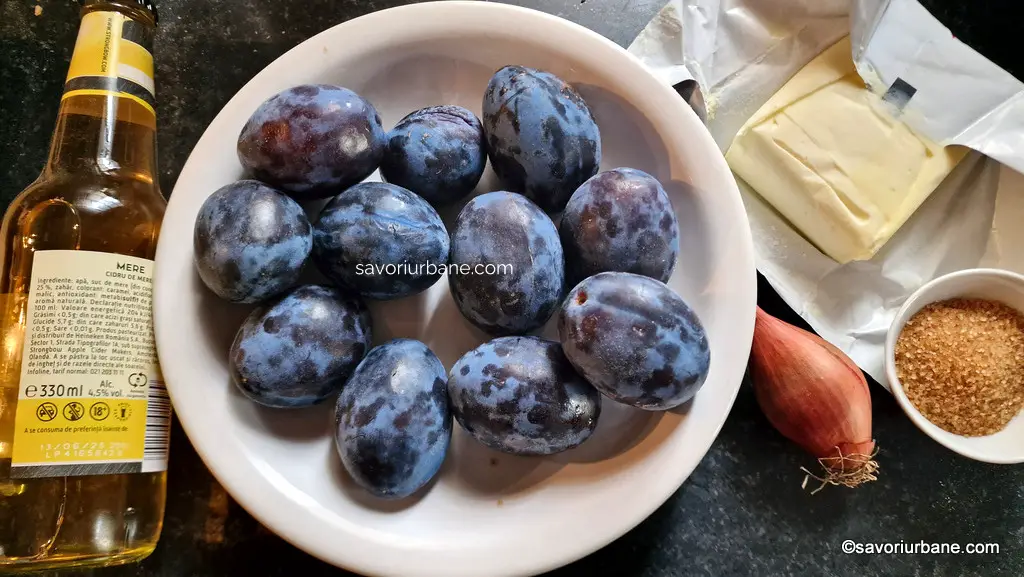 ingrediente sos de prune zahar caramel brun scortisoara esalota unt (1)